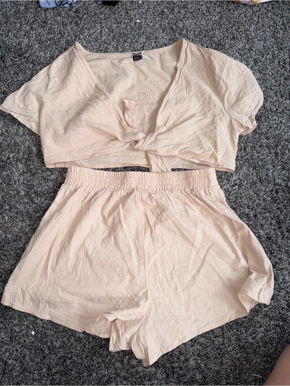 NWOT Tie-Front Matching Short Set